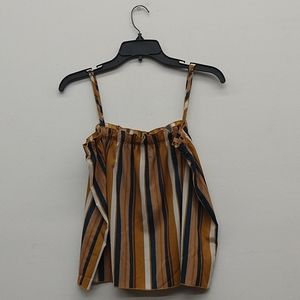 Eden Society Mustard/Green Stripe Spaghetti Strap